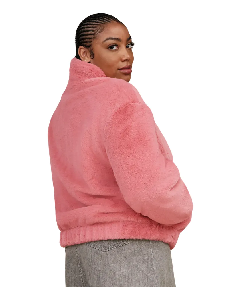 1161090 Pink Cedar Tash Faux Fur Jacket