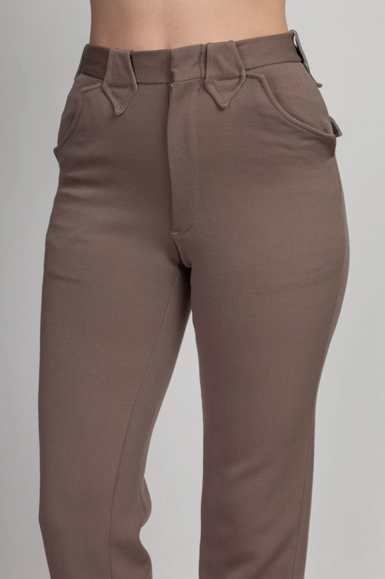 1950s Taupe High Waist Western Pants - Extra Small