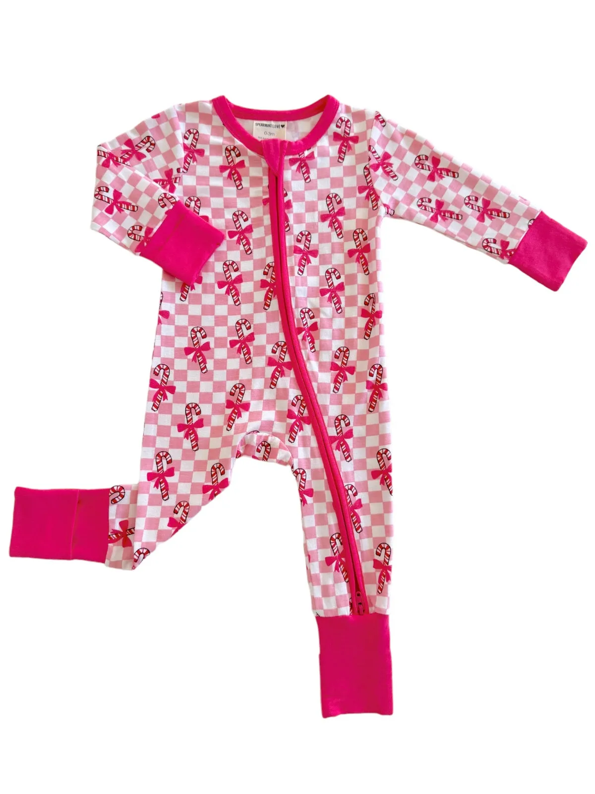 2-Way Convertible Zip Romper, Cotton Candy Candy Cane