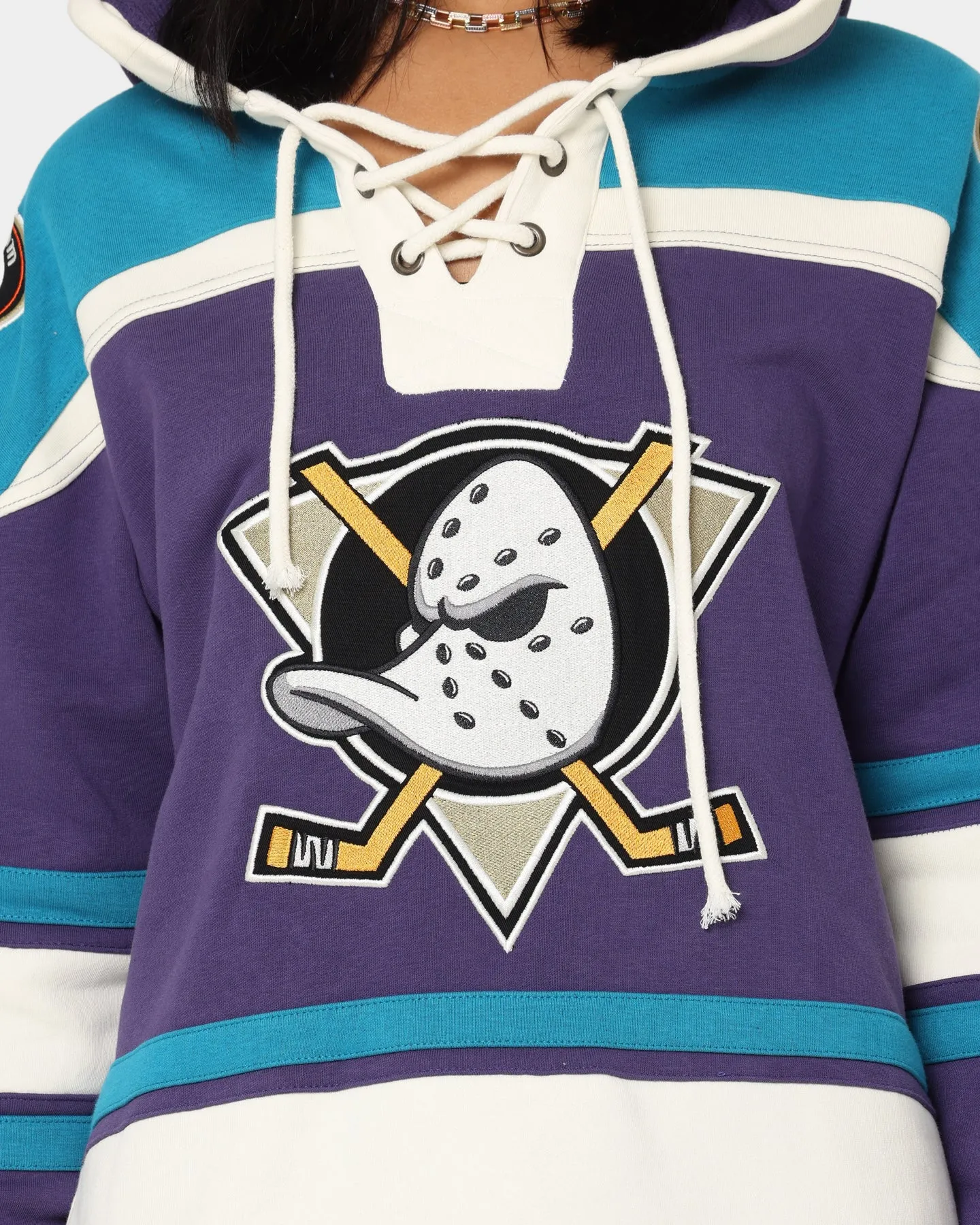 47 Brand Anaheim Ducks Lacer Hoodie Purple/Sharks Teal