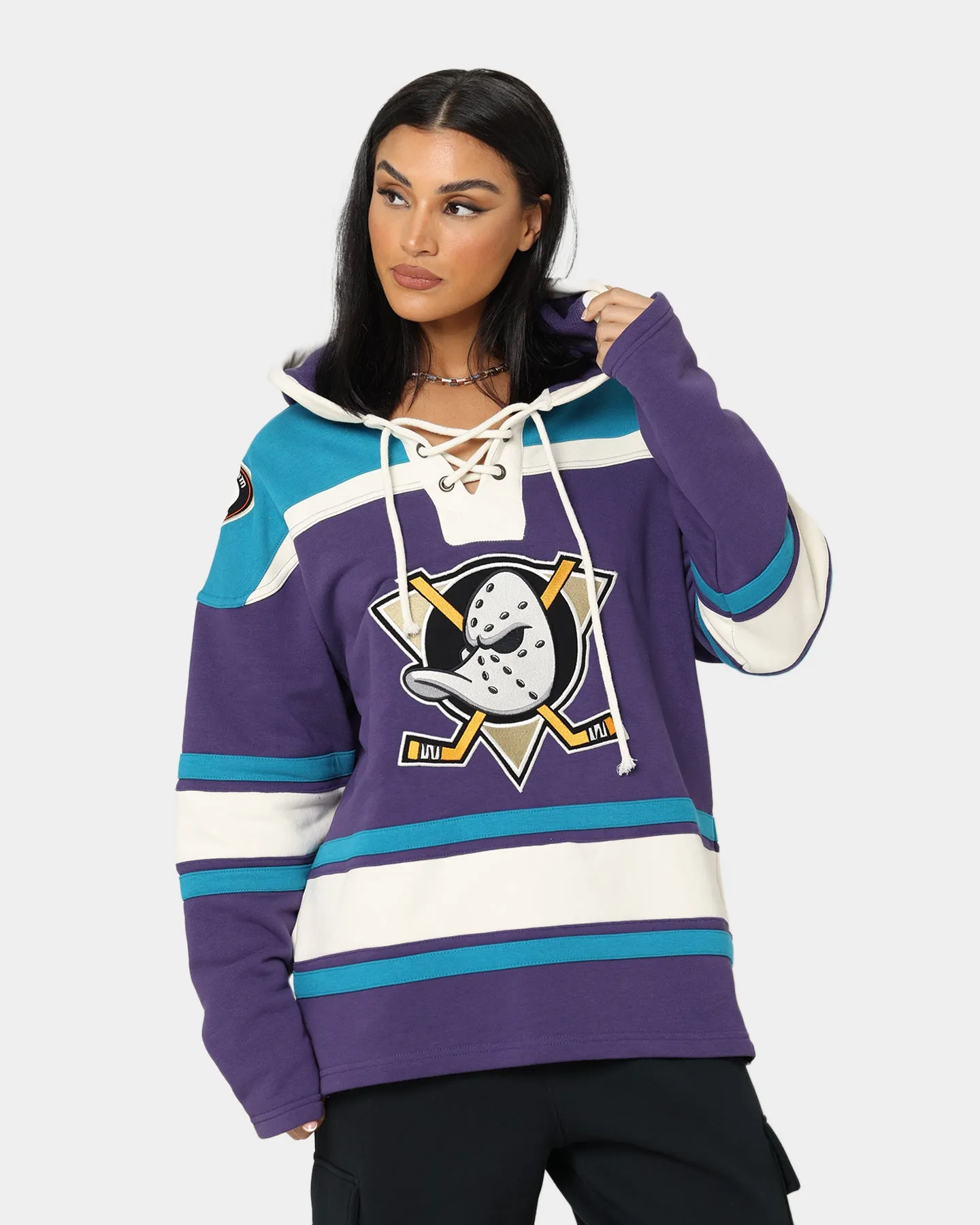 47 Brand Anaheim Ducks Lacer Hoodie Purple/Sharks Teal