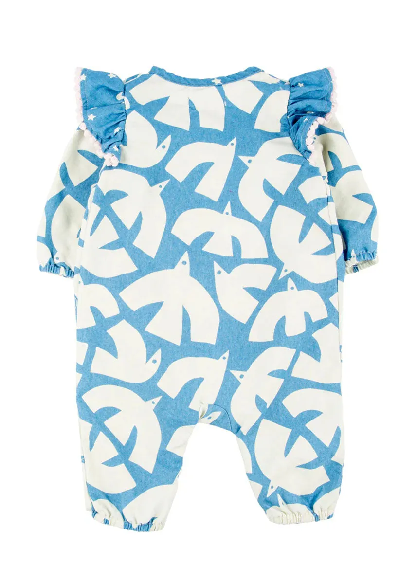 Ada Flutter Romper - Nordic Sky