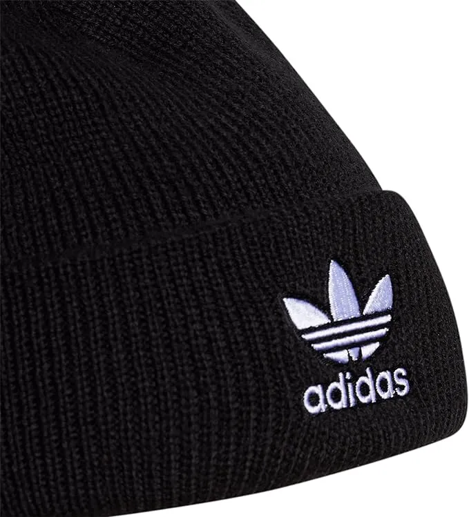 adidas Originals Women's Trefoil Beanie. Black/White 2. One Size