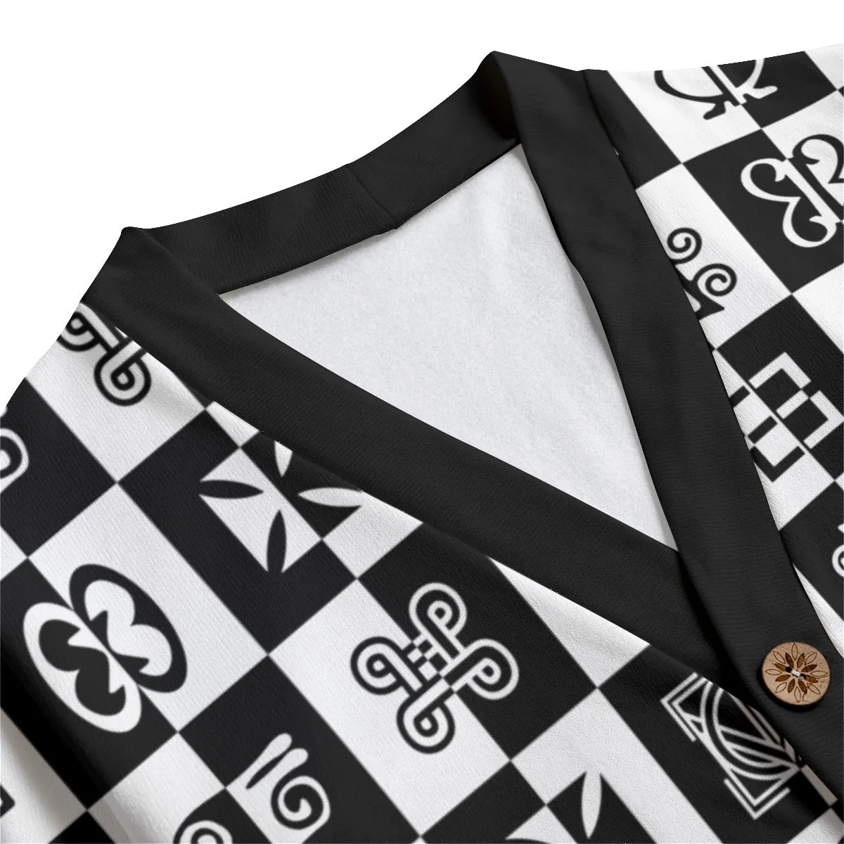 ADINKRA Unisex V-neck Cardigan With Button Closure