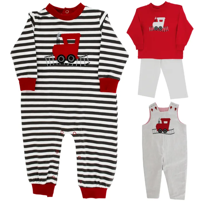 All Aboard - Boys Knit Romper