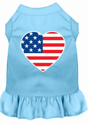 American Flag Heart Screen Print Dress Baby Blue Xxl (18)