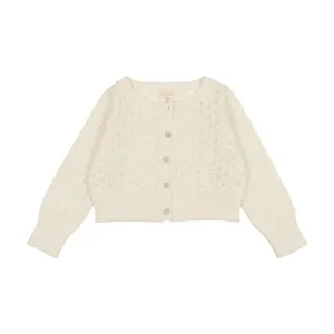 Analogie Cream Pointelle Cardigan