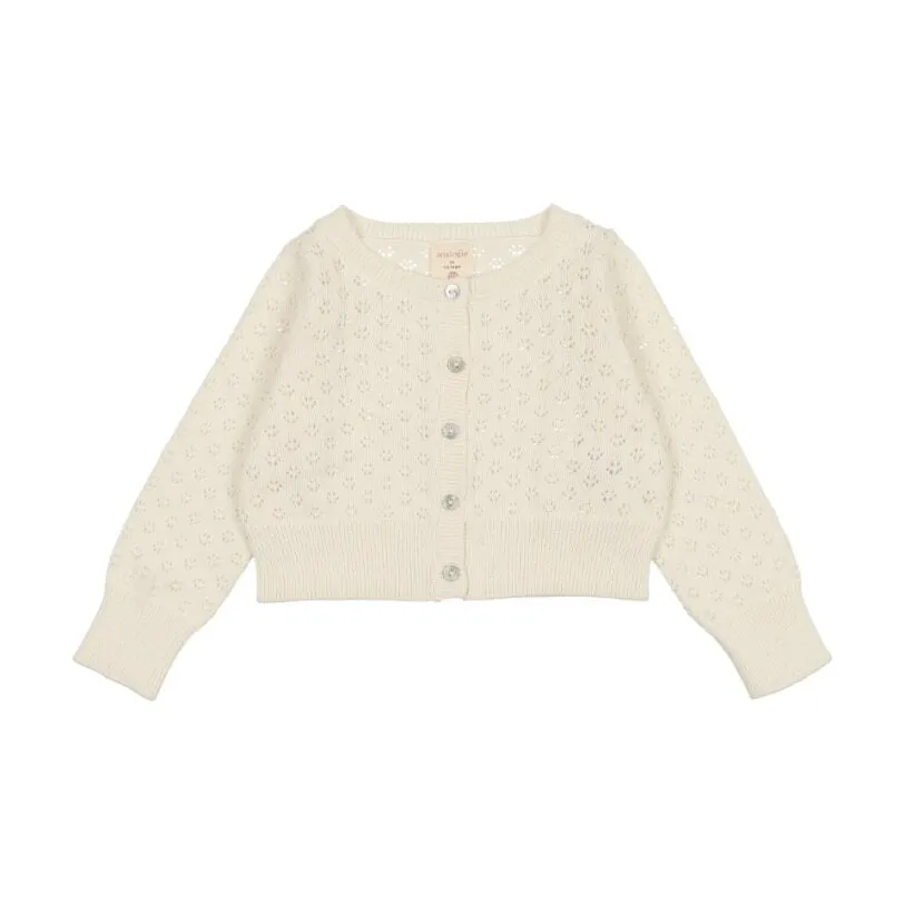 Analogie Cream Pointelle Cardigan