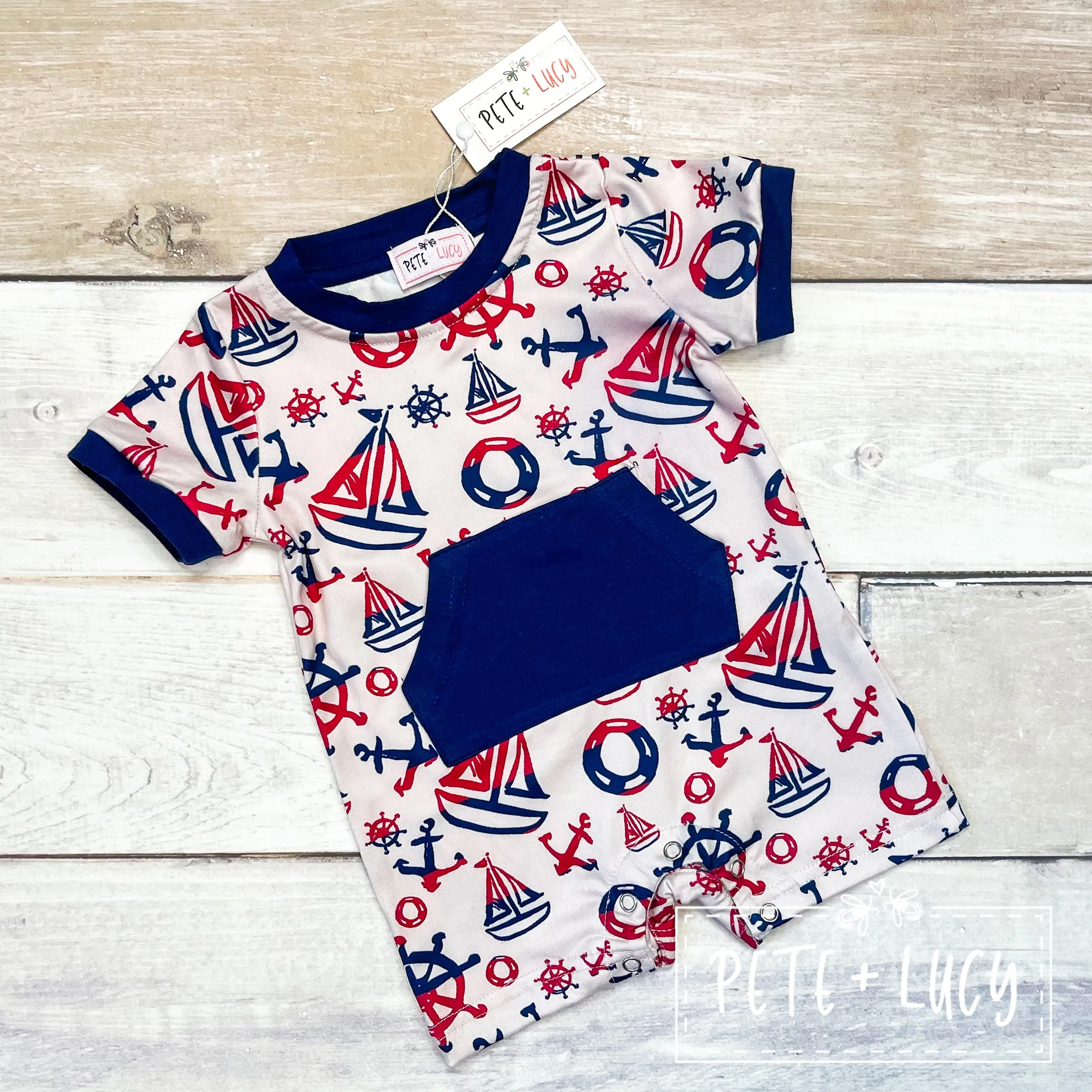 Anchors Away Boy Romper