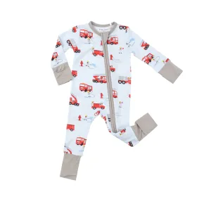 Angel Dear Firetruck Dalmations Zipper Romper