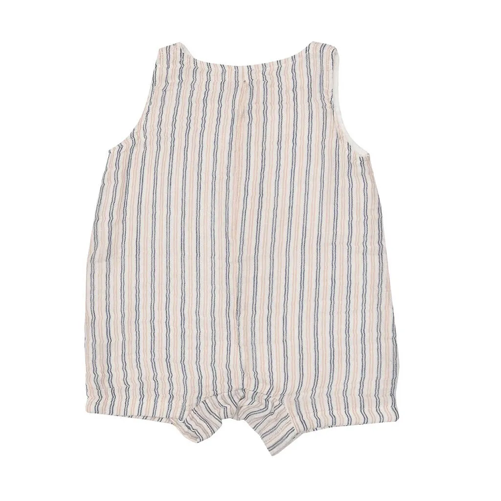 Angel Dear Sleeveless Shortie Romper Ticking Stripe