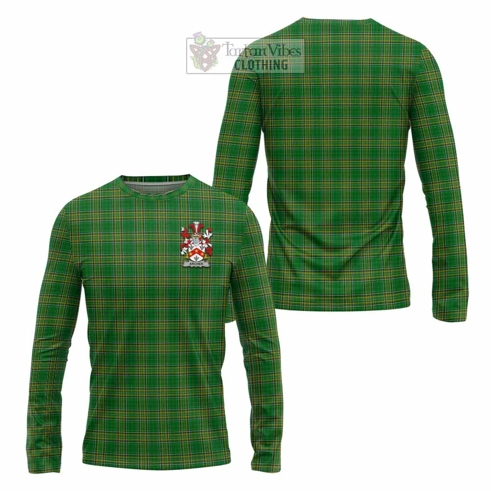 Archer Irish Clan Tartan Long Sleeve T-Shirt with Coat of Arms