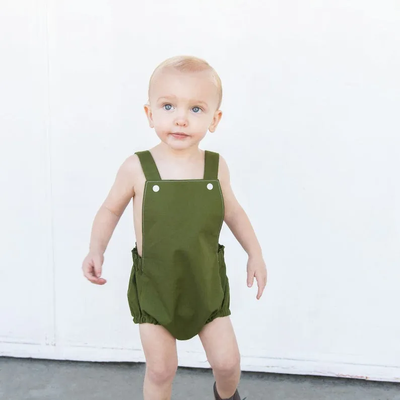 Avocado Green Baby Romper