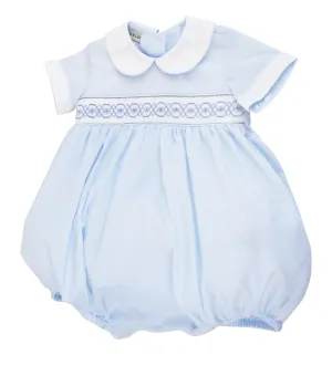 Baby Boy's Blue Smocked Romper