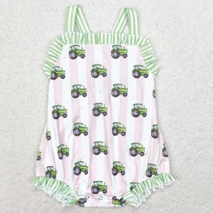 Baby Infant Girls Rompers Farm Tractor Sleeveless Rompers SR1543