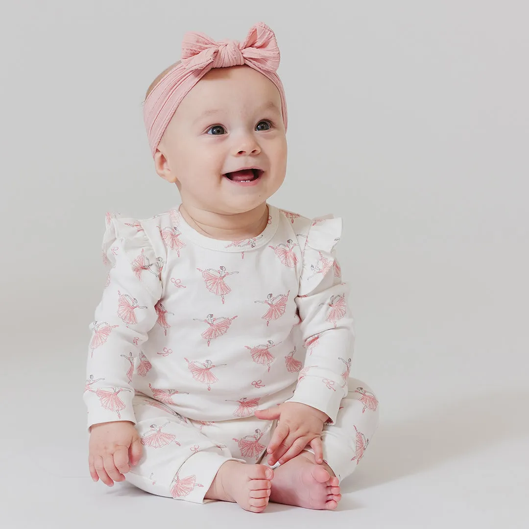 Baby Organic Ruffle Romper - Tiny Ballerinas