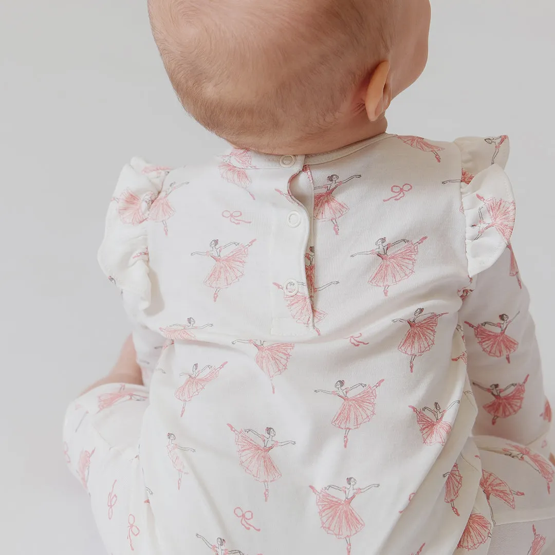 Baby Organic Ruffle Romper - Tiny Ballerinas