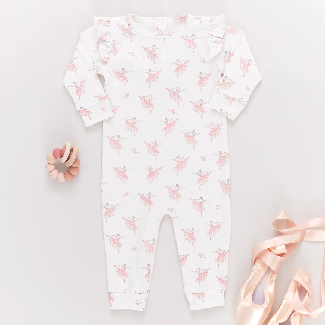 Baby Organic Ruffle Romper - Tiny Ballerinas