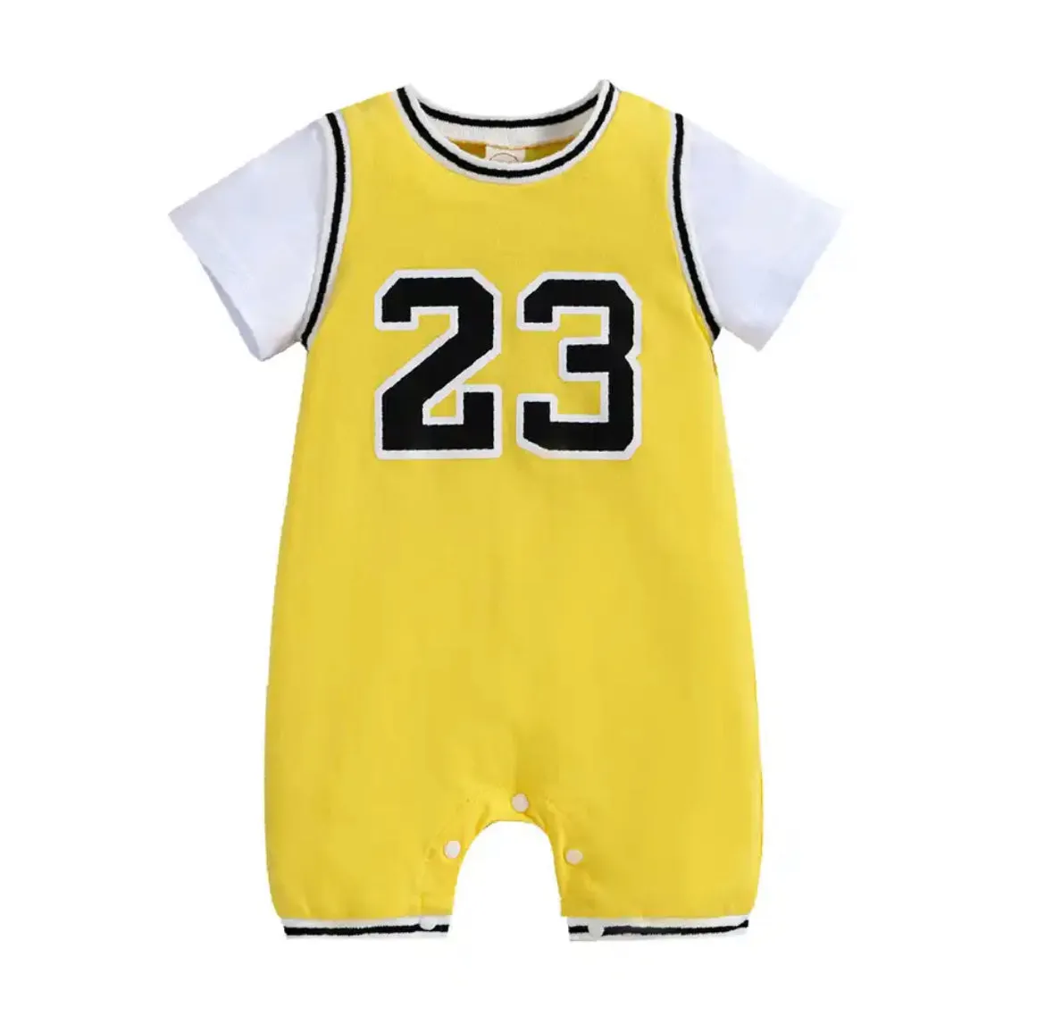 BASKETBALL JERSEY ROMPER - YELLOW