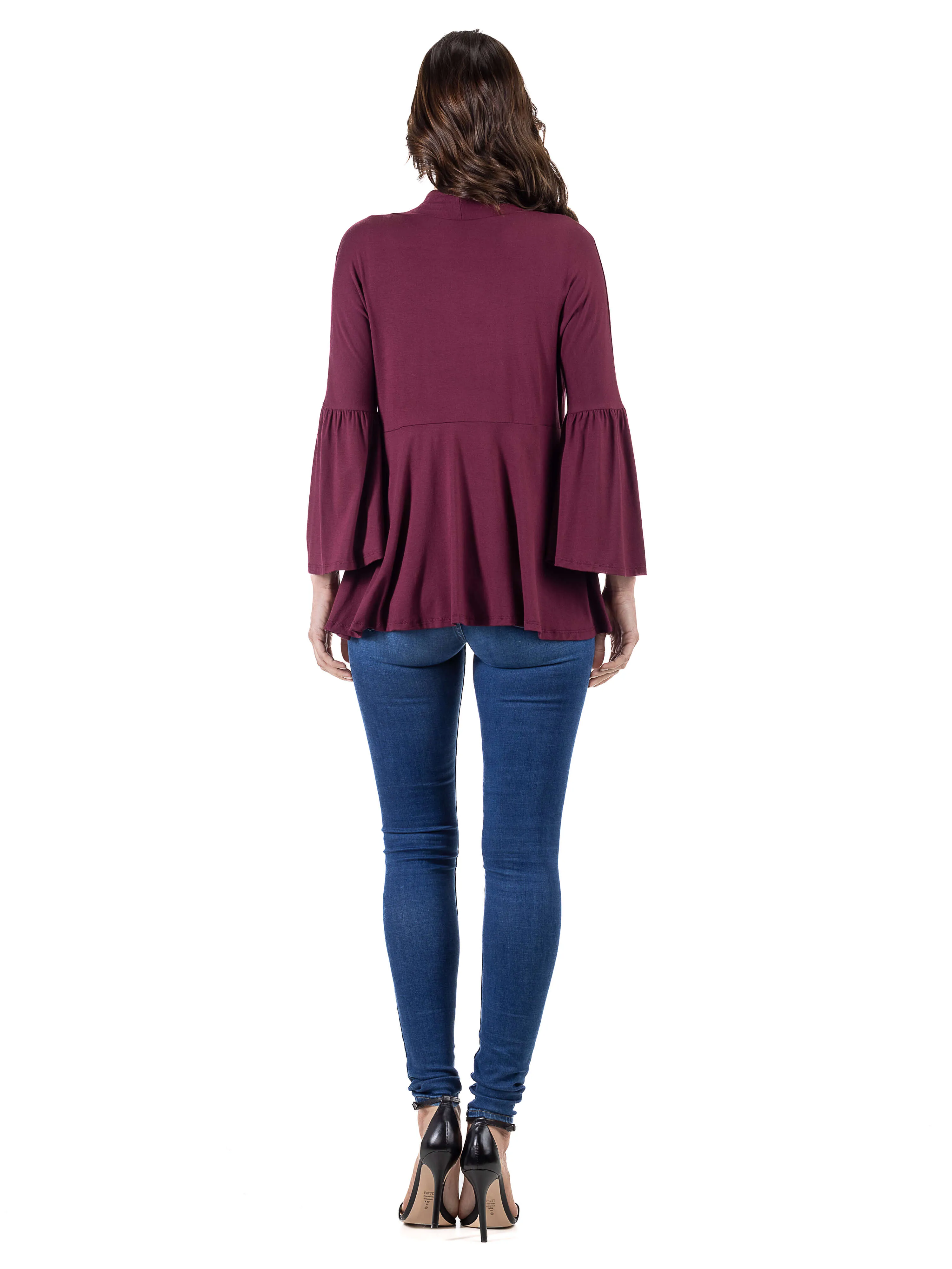 Bell Sleeve Flared Open Front Cardigan