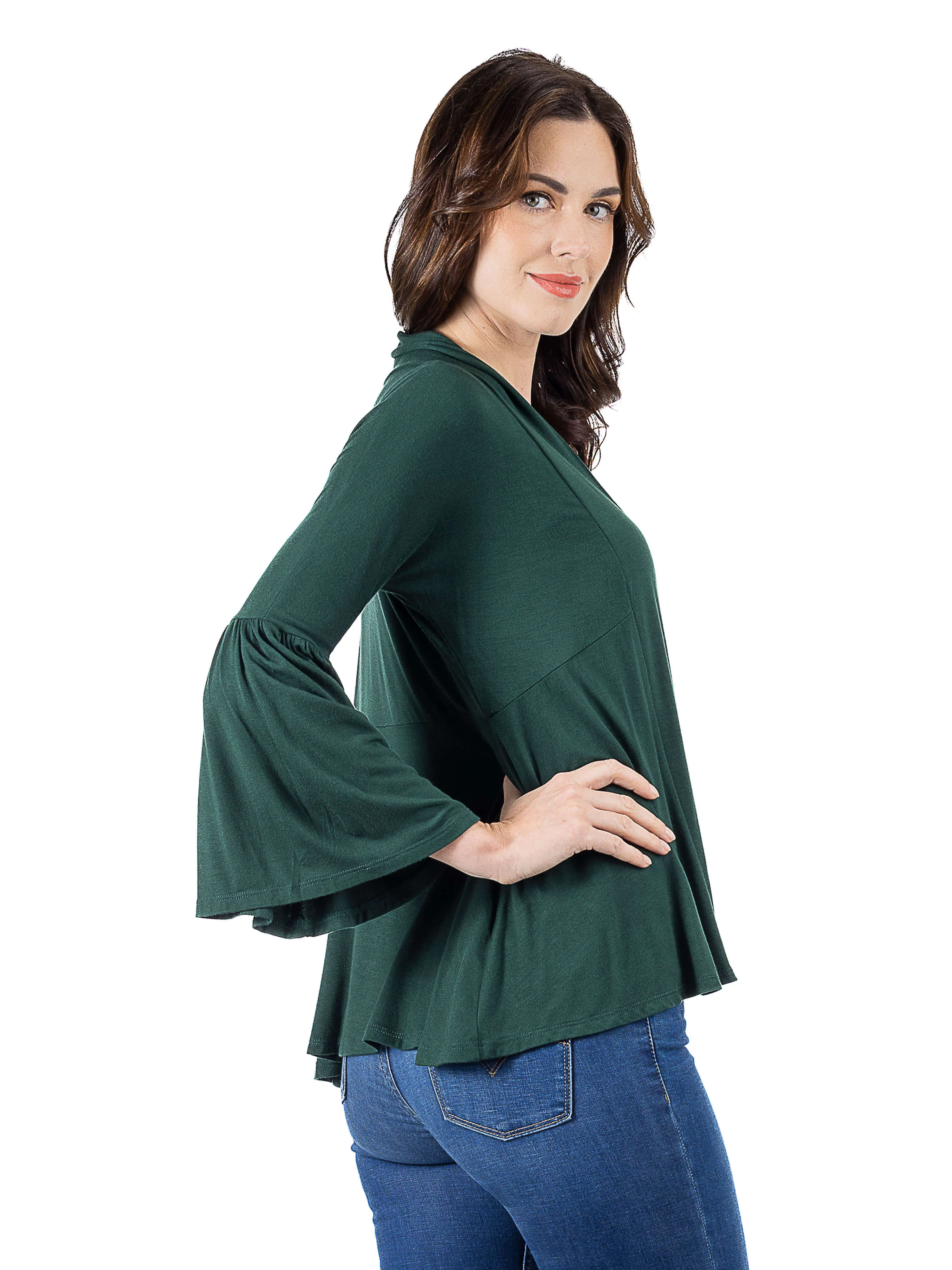 Bell Sleeve Flared Open Front Cardigan