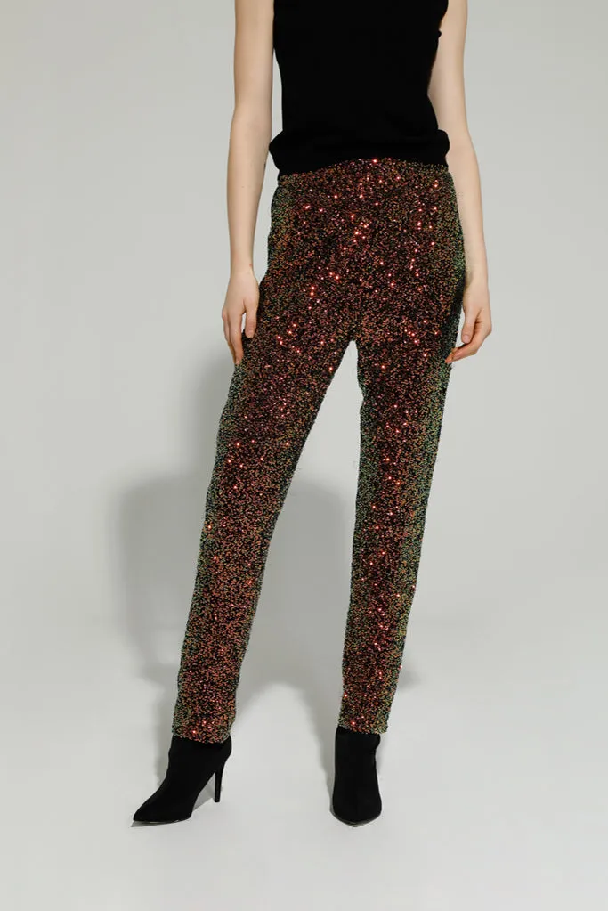 BENNY SEQUIN TROUSERS (EMERALD/BRONZE)