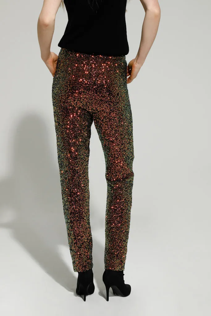 BENNY SEQUIN TROUSERS (EMERALD/BRONZE)