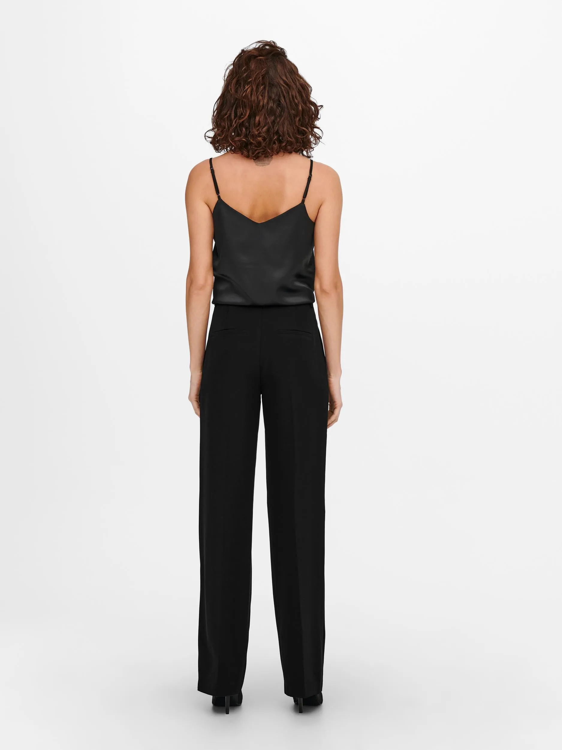 Berry High Waisted Wide Trousers - Black