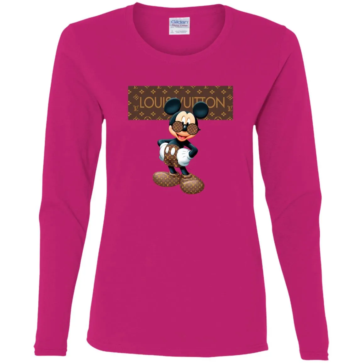 Best Louis Vuitton Mickey Mouse Shirt Women Long Sleeve Shirt