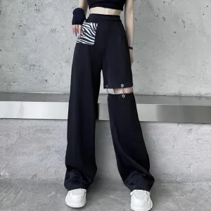 Black High Waist Wide Leg Pants  KF30192