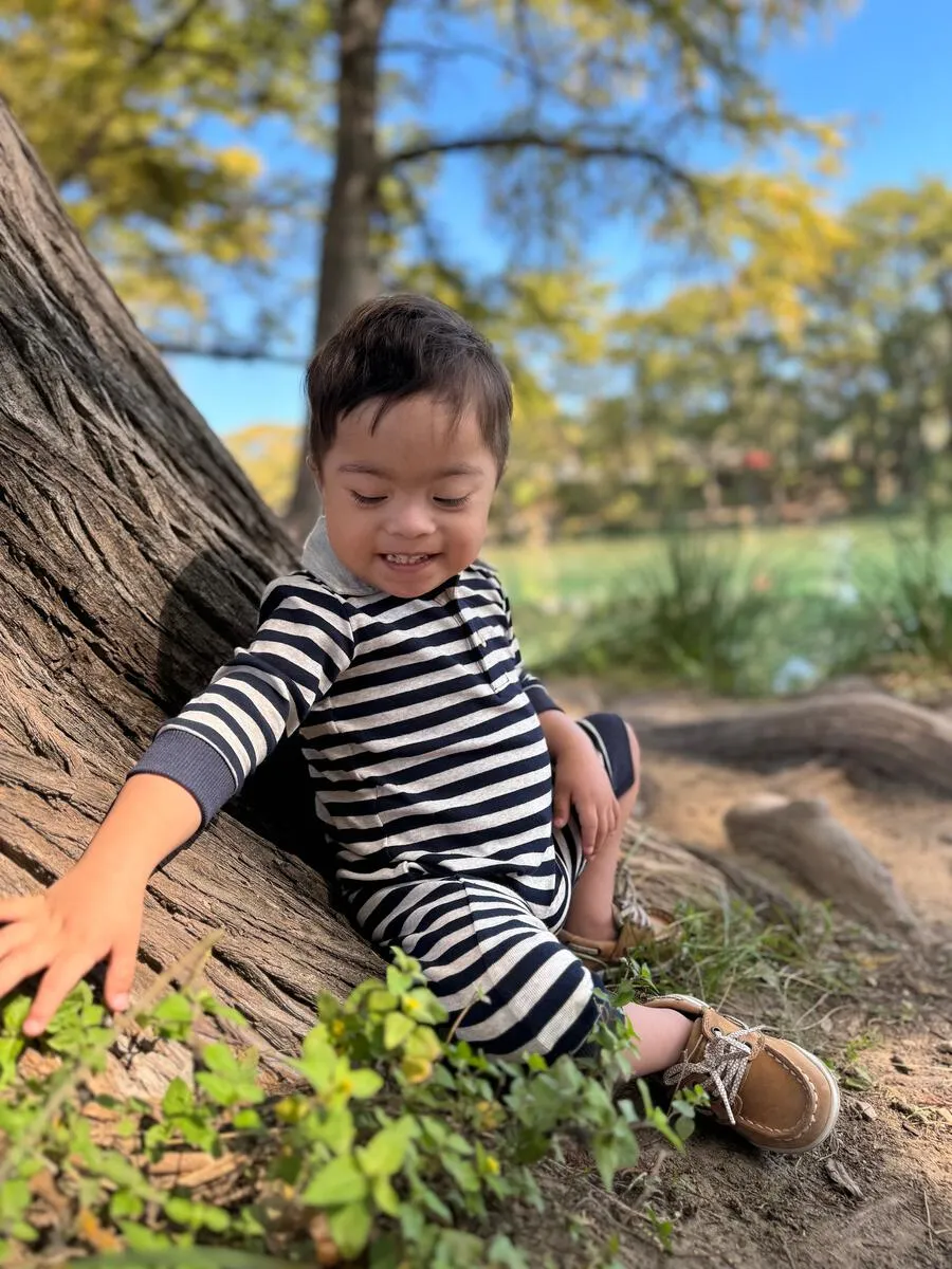 Black/Beige Stripe Kingston Polo Romper