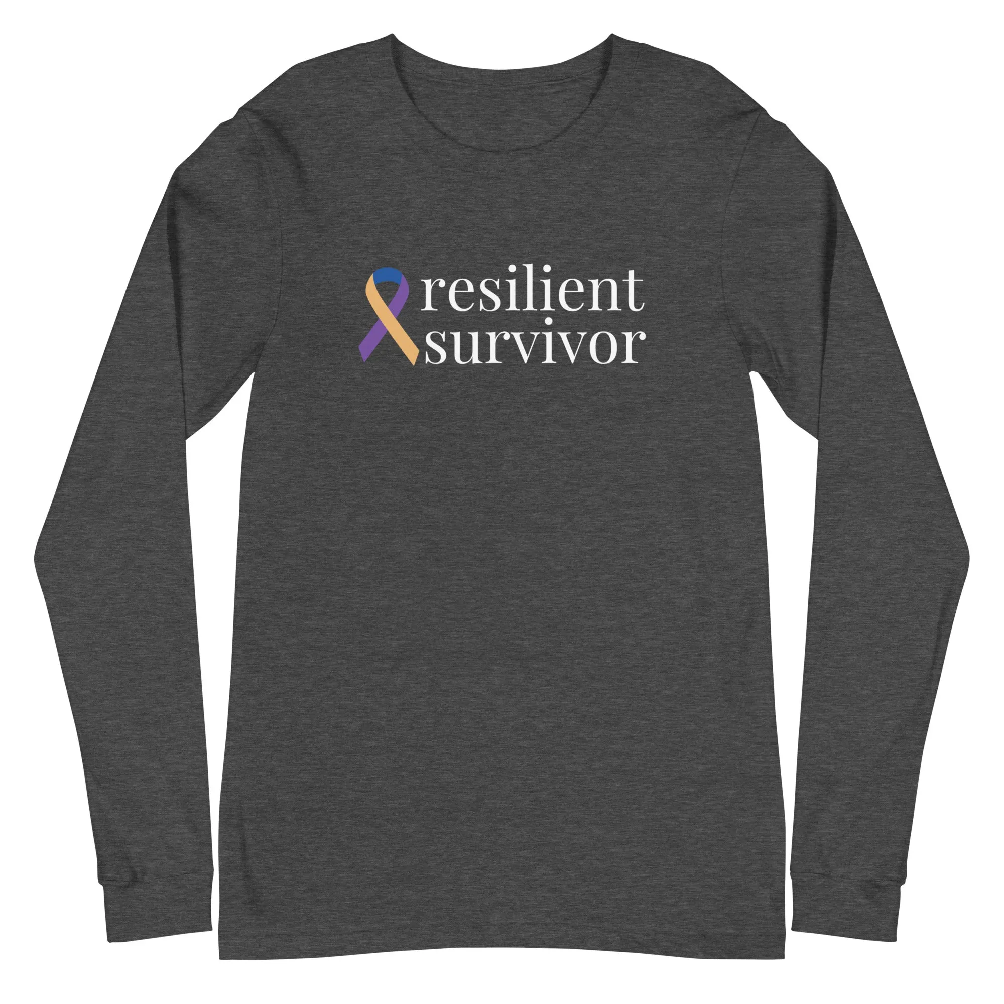 Bladder Cancer "resilient survivor" Long Sleeve Tee (Several Colors Available)