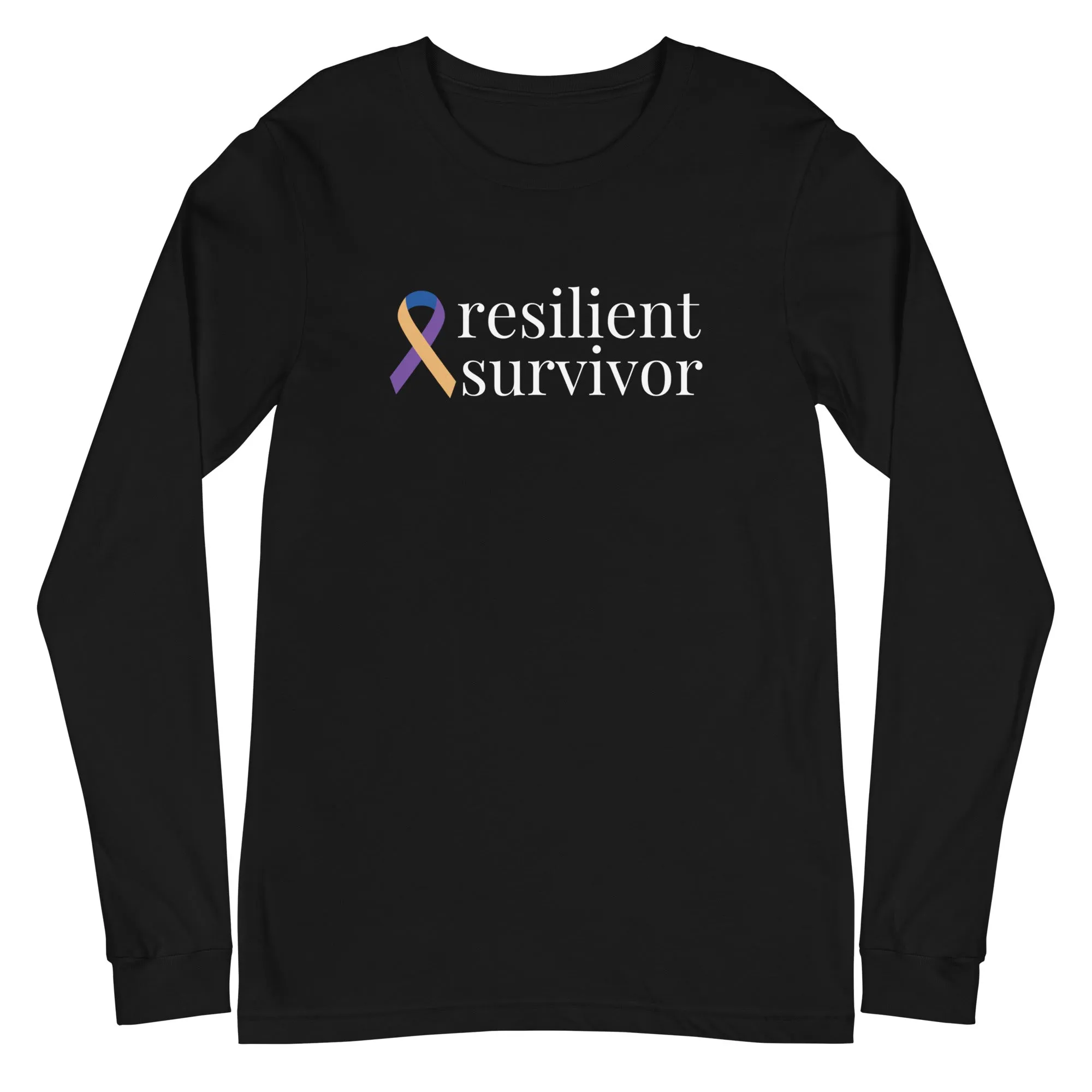 Bladder Cancer "resilient survivor" Long Sleeve Tee (Several Colors Available)