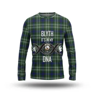 Blyth Tartan Long Sleeve T-Shirt with Family Crest DNA In Me Style