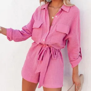 Breezy Roll-Sleeve Romper for Women — Women's Romper