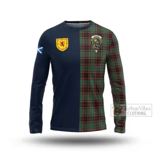 Buchan Ancient Tartan Long Sleeve T-Shirt Alba with Scottish Lion Royal Arm Half Style