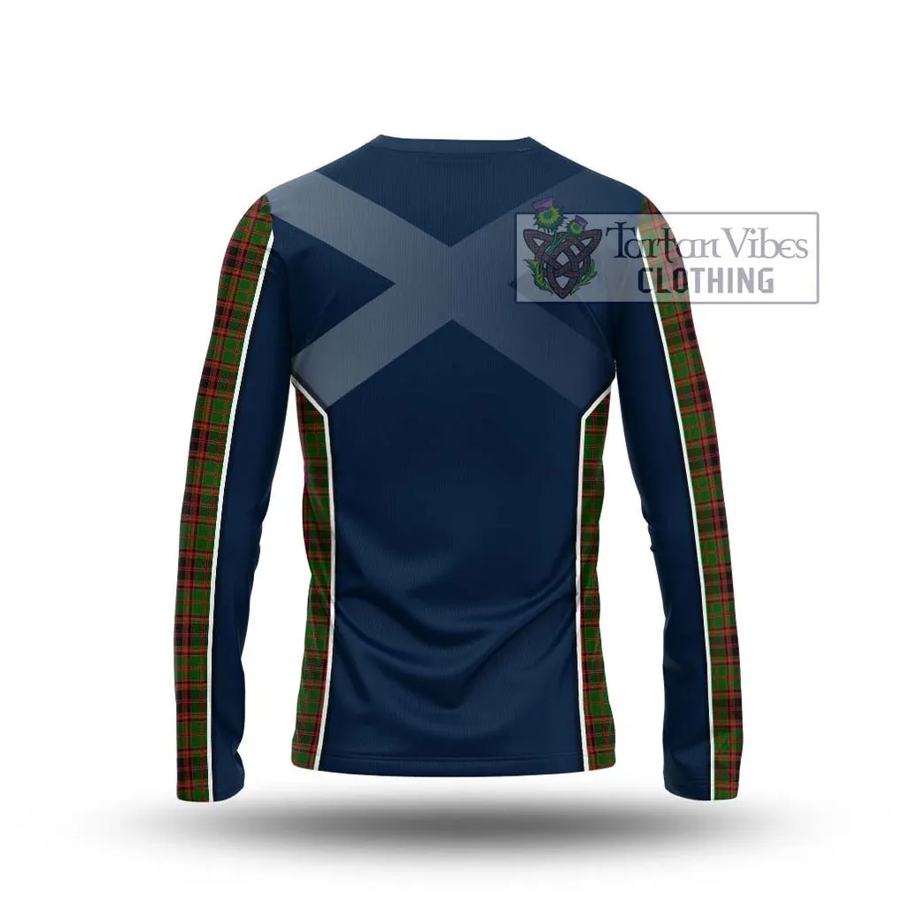 Buchan Tartan Long Sleeve T-Shirt with Family Crest and Lion Rampant Vibes Sport Style