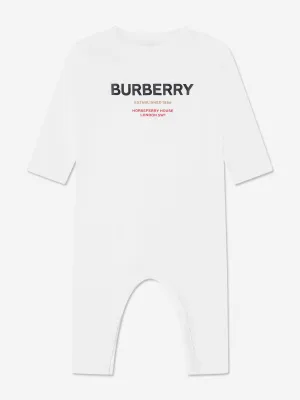 Burberry Baby Azari Long Sleeve Romper In White