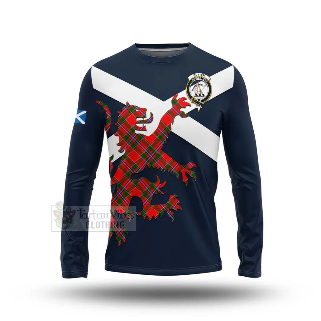 Butter Tartan Lion Rampant Long Sleeve T-Shirt  Proudly Display Your Heritage with Alba Gu Brath and Clan Name