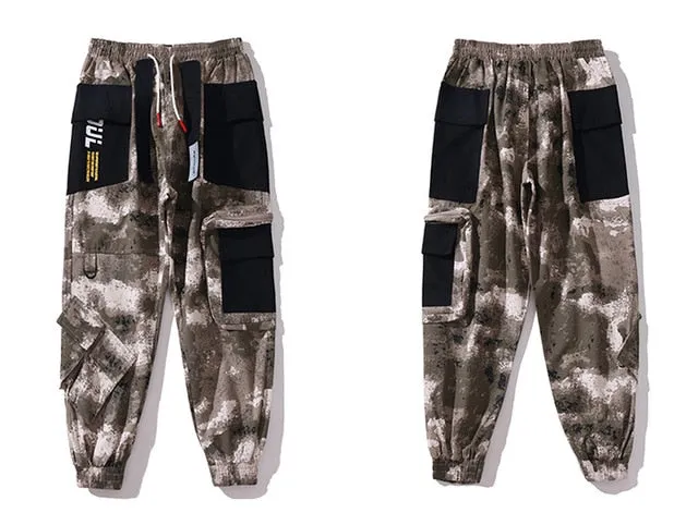 Camouflage Patchwork Men Oversized Cargo Pants