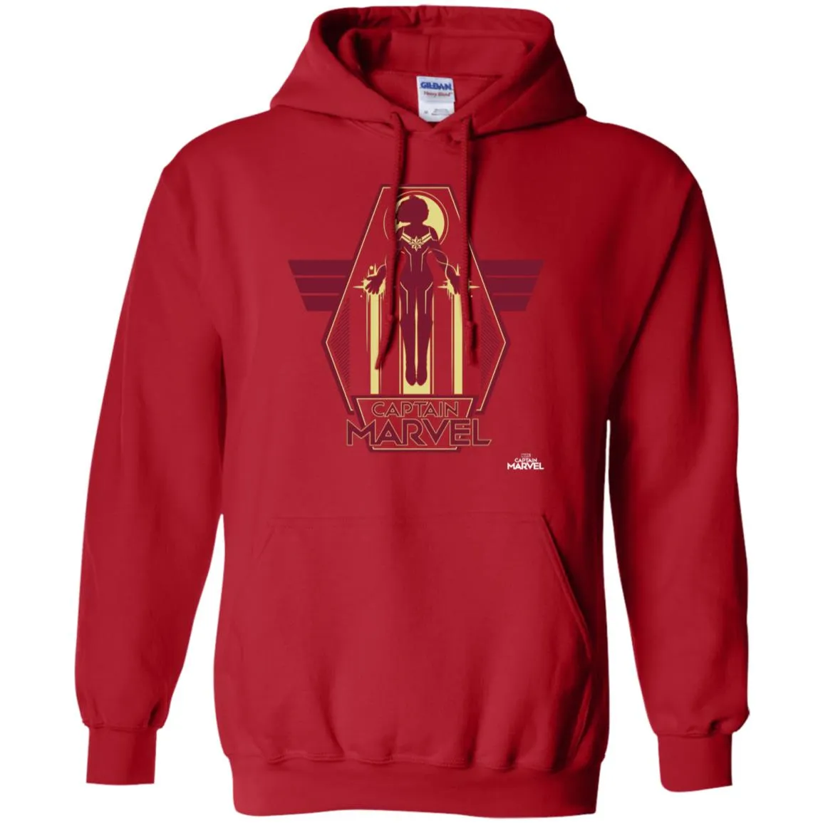 Captain Marvel Red Yellow Flight Powers Pullover Hoodie Sweatshirt