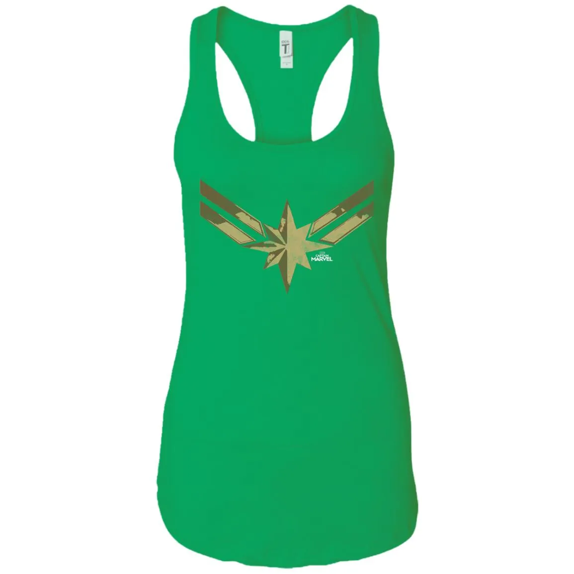 Captain Marvel Simple Gold Shadowed Logo Women Tank Top