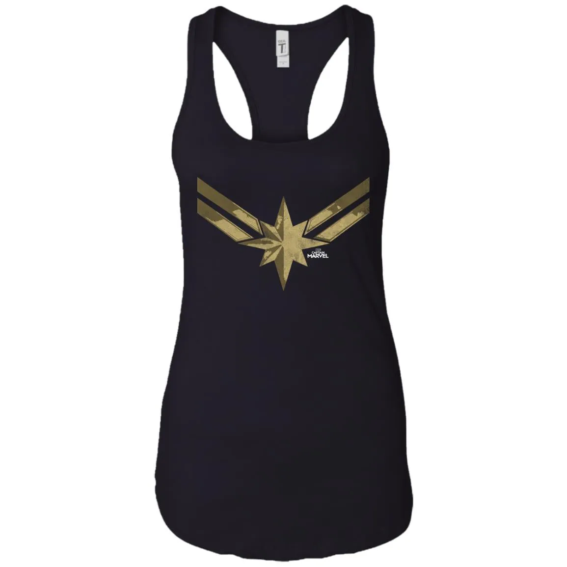 Captain Marvel Simple Gold Shadowed Logo Women Tank Top