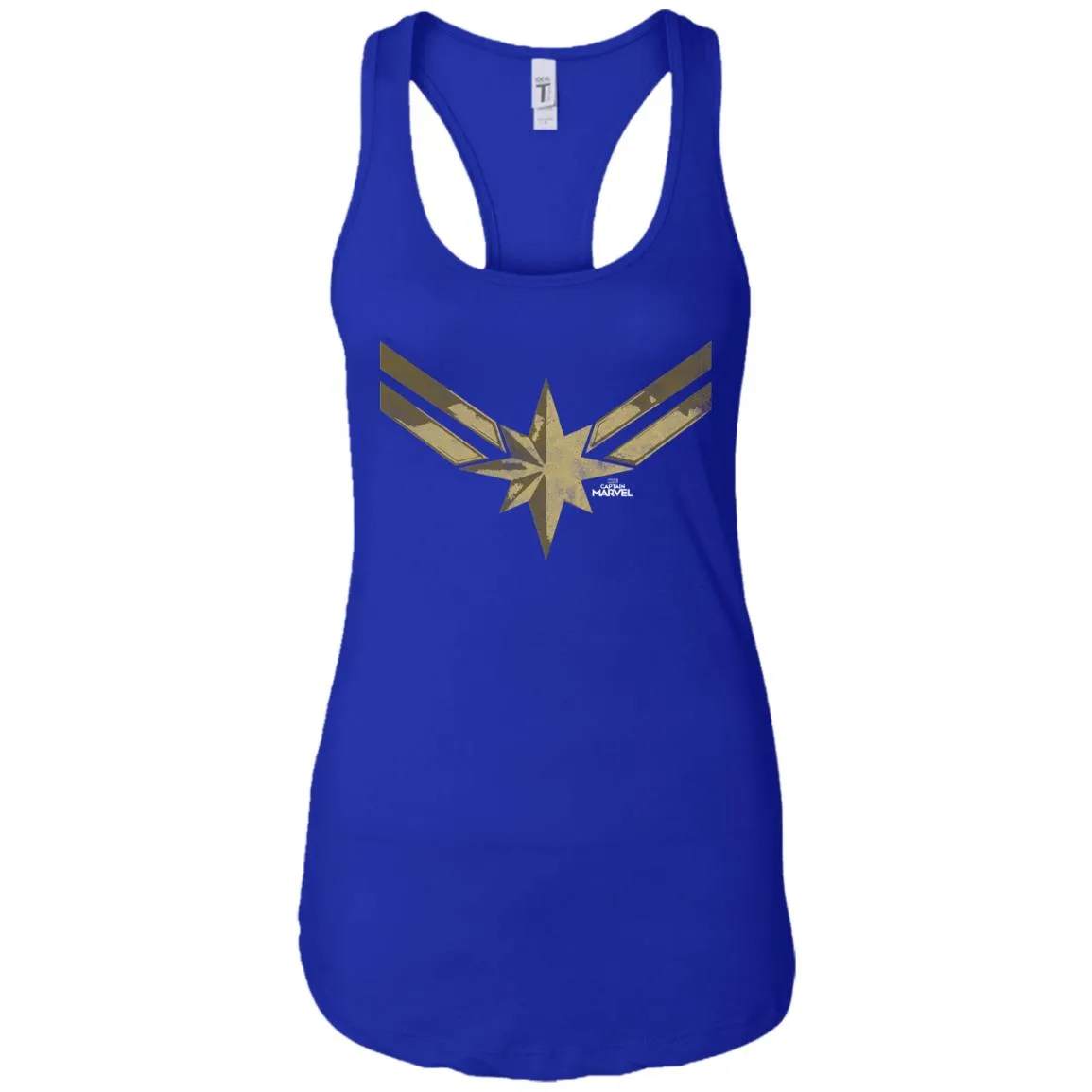 Captain Marvel Simple Gold Shadowed Logo Women Tank Top