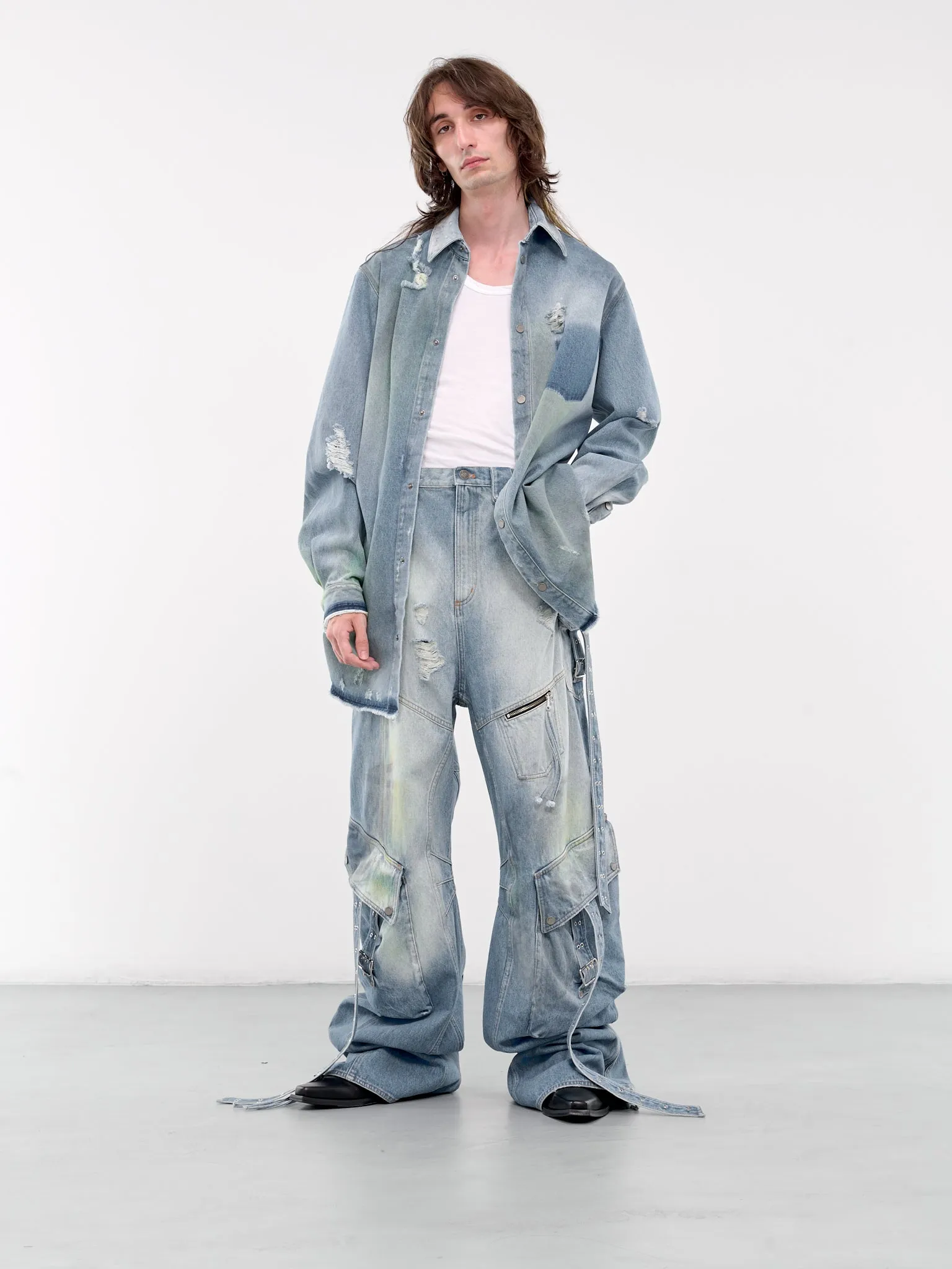 Cargo Elevated Denim Pants (DN-002-C-DENIM-BLUE)