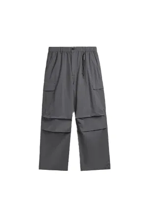 Cargo Pants with Knotted Deco Ring in Grey Color