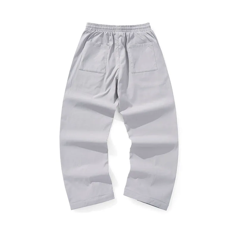 Cargo pocket letter label four-button leg detachable straight leg casual pants