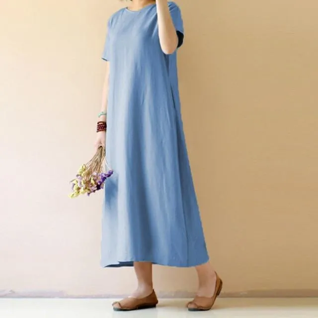 Casual Cotton Linen Dress