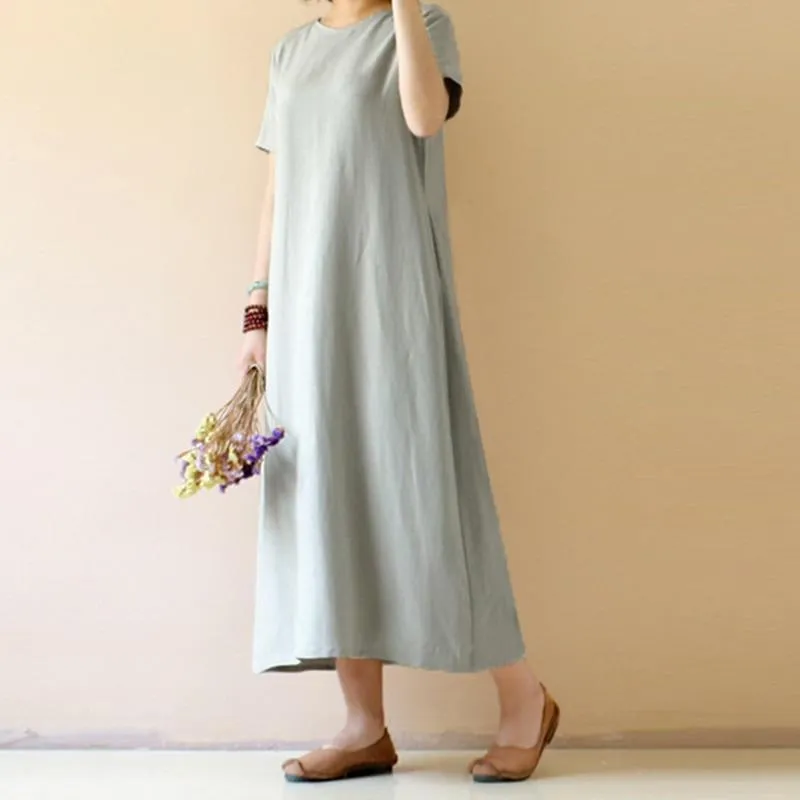 Casual Cotton Linen Dress