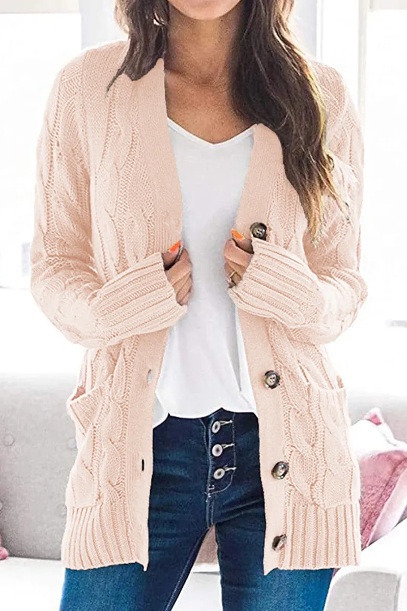 Casual Solid Patchwork Cardigan Collar Cardigans(6 Colors)